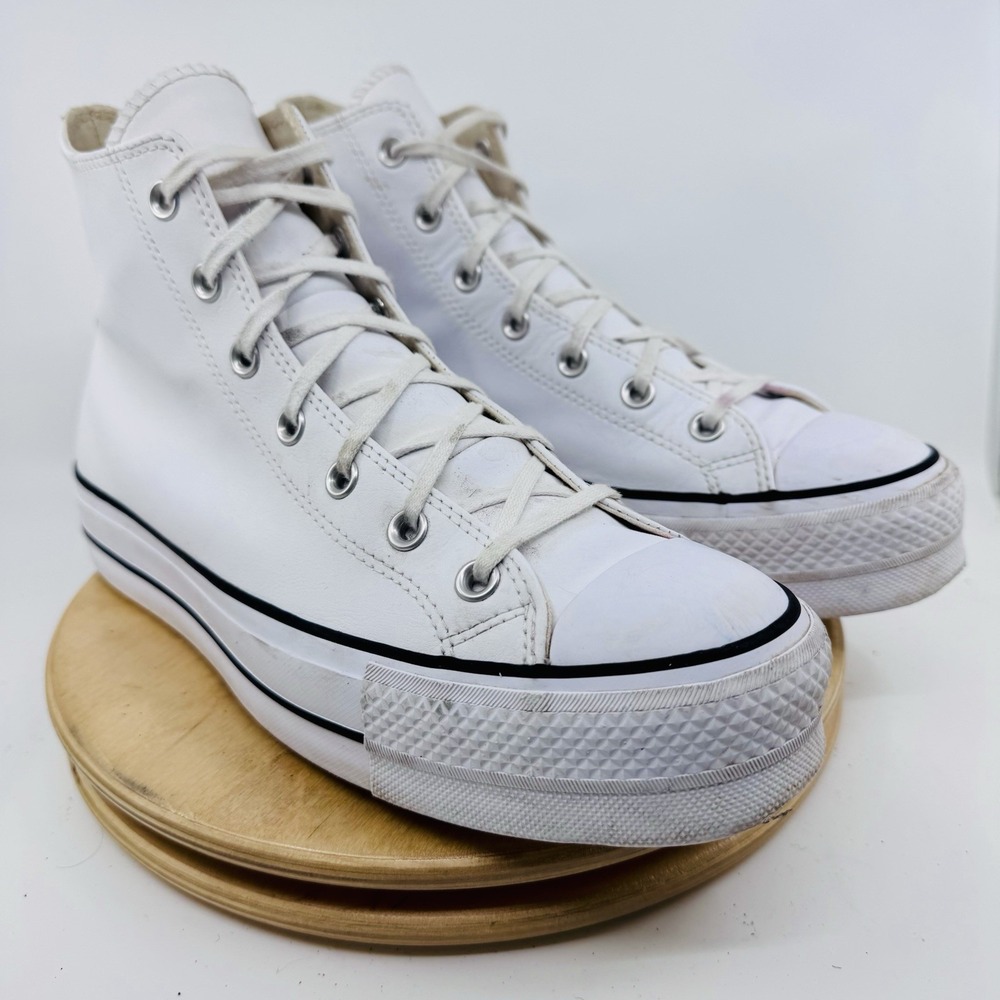 Converse Chuck Taylor All Star Lift Platform Shoes Womens 10.5 White Leather